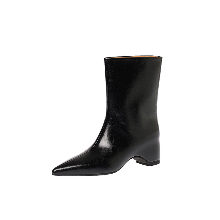 Karin Luna Elegant Pointed Toe Hidden Wedge Short Boots