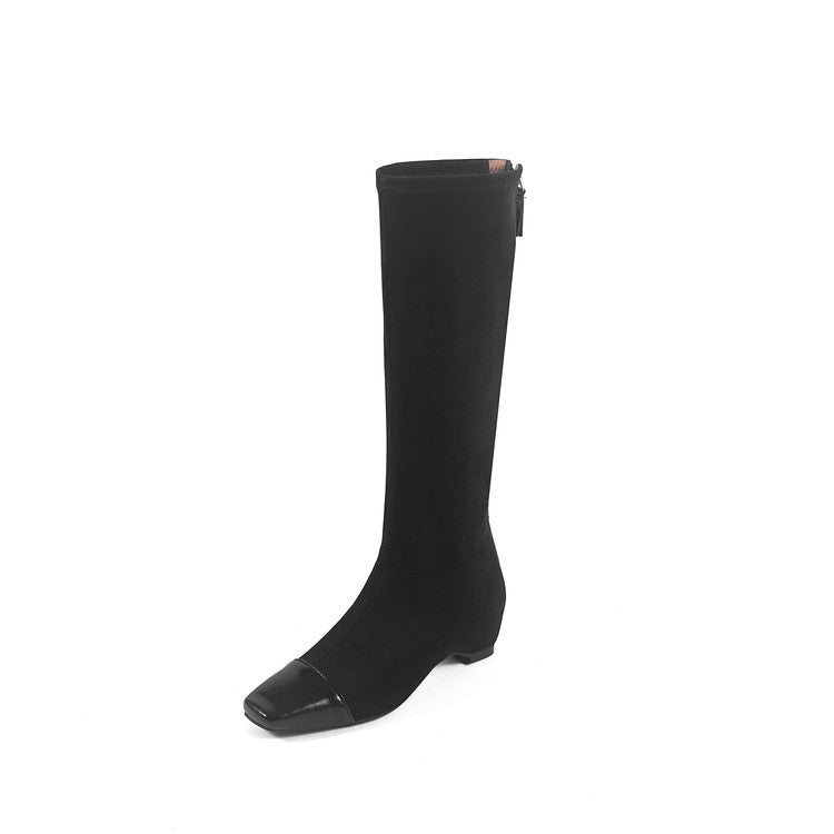 Karin Luna In Stock In Stock Patchwork Long Boots Elegant Versatile
