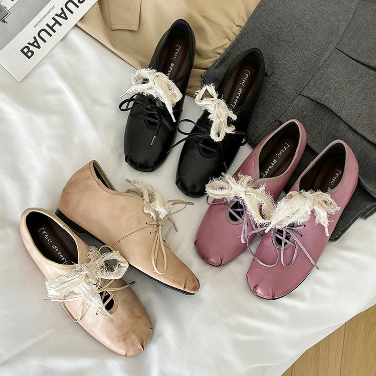 Karin Luna In Stock In Stock  Xiaohongshu Hot Sale Full Leather Round Toe Deep Mouth Single Shoes