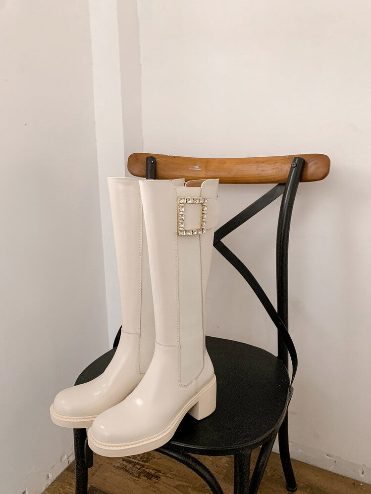 Karin Luna Bestseller Spot Goods Exquisiteness round Head Elastic Long Boots