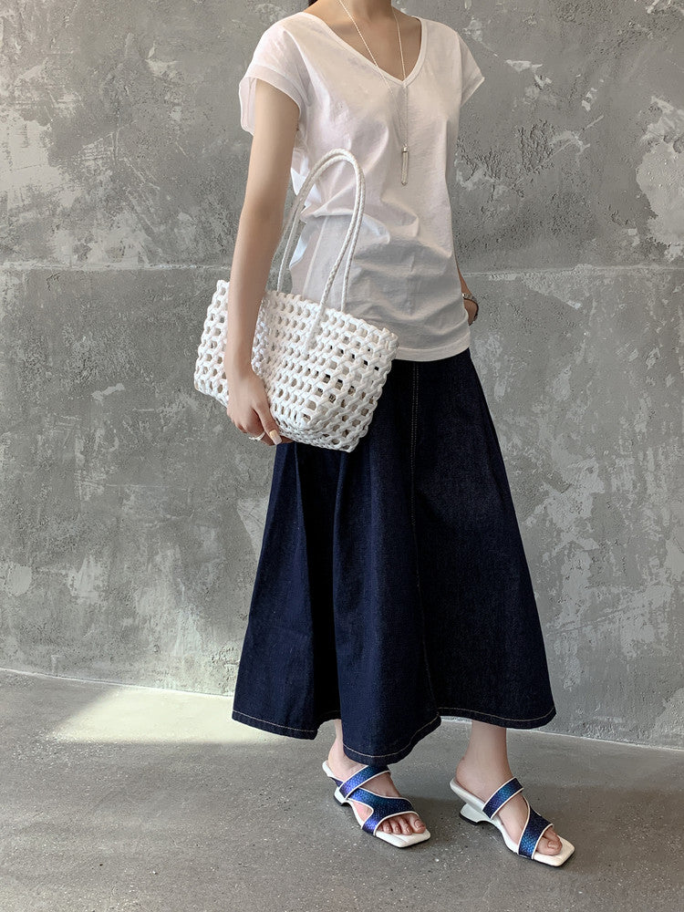 Karin Luna Fish Skin Series~Minimalist Square Toe Popular Irregular Heel Slippers