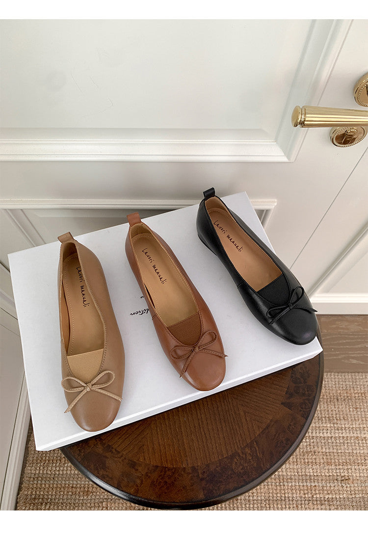 Karin Luna Full Layer Inside and Out~Basic Versatile Bow Hidden Heel Shoes