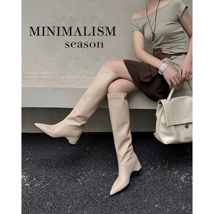 Karin Luna Hot-Selling Internal Height Increase Pointed Toe Straight-Leg Hot-Selling Long Boots