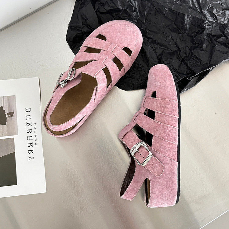 Karin Luna Full Layer Inside and Out~Basic Versatile Perforated Round Toe Birkenstock Shoes