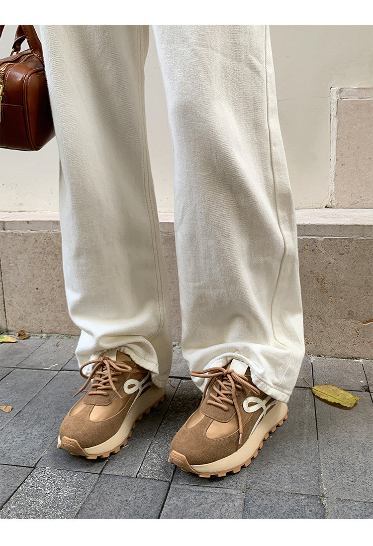 Karin Luna Casual Shoes Series~  In Stock Hot-Selling Versatile Lace-Up Thick-Soled Deep Mouth Single Shoes