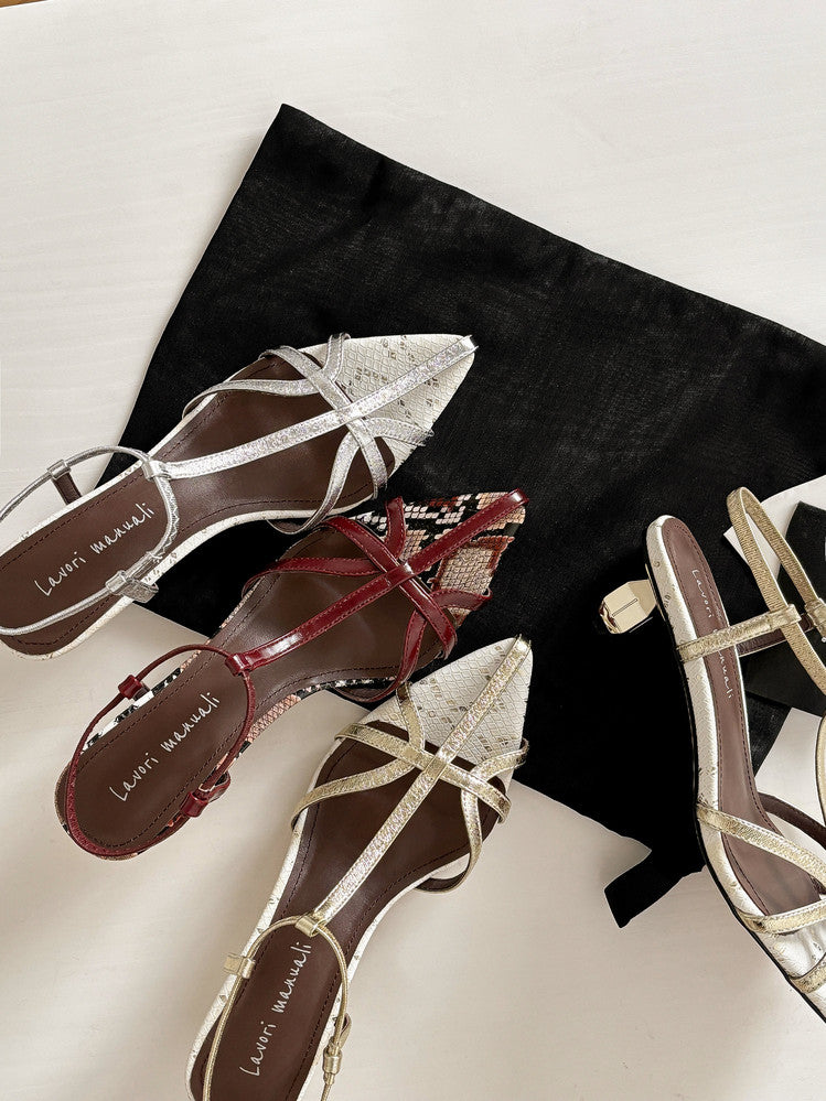 Karin Luna In Stock Spot Goods  French-style Hollow-out Thin Strap Sandals