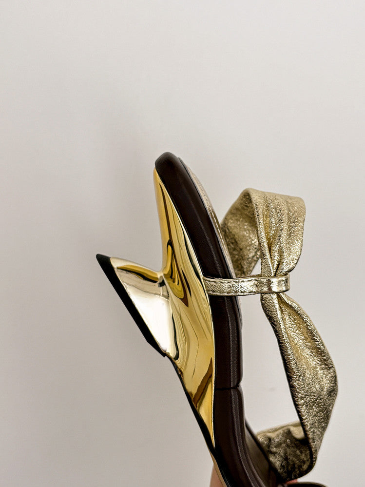 Karin Luna In Stock Spot Goods Minimalist Style Square-Toed Irregular Heel Slippers