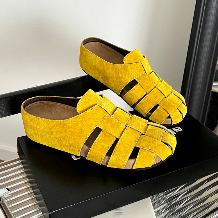 Karin Luna Full Layer Inside and Out~Basic Versatile Perforated Round Toe Birkenstock Slippers