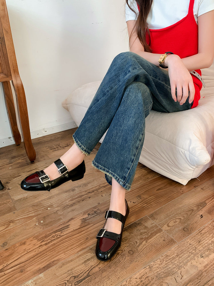 Karin Luna In Stock Spot Goods One-Strap Height-Increasing Belt Buckle Single Shoes