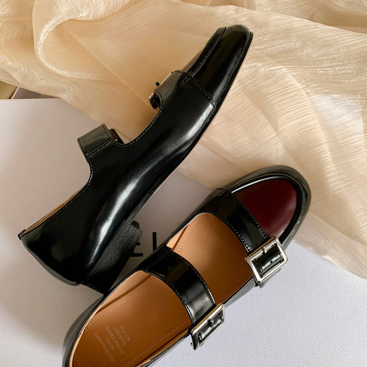 Karin Luna In Stock Spot Goods One-Strap Height-Increasing Belt Buckle Single Shoes