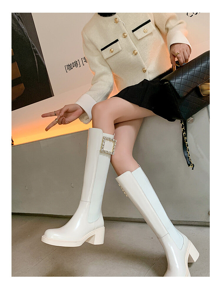 Karin Luna Bestseller Spot Goods Exquisiteness round Head Elastic Long Boots
