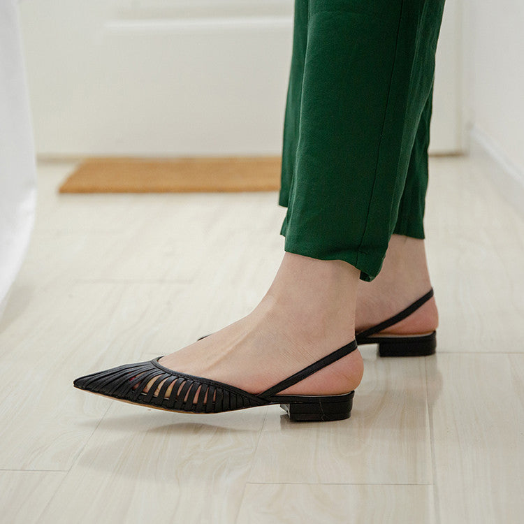 Karin Luna Bestseller Spot Goods French Retro Style Thin Strap Flat Heel Closed Toe Slippers