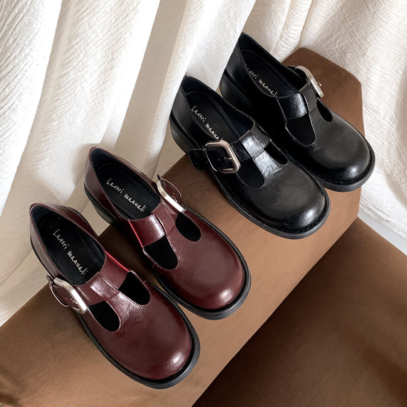 Karin Luna In Stock Spot Goods round Head t Round Toe British Style Single Shoes