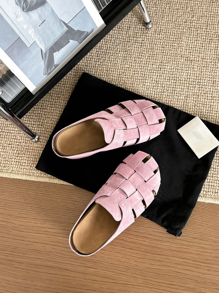 Karin Luna Full Layer Inside and Out~Basic Versatile Perforated Round Toe Birkenstock Slippers