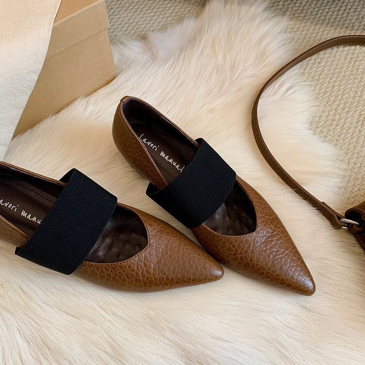 Karin Luna  Popular Pointed Toe Hidden Heel Strap Single Shoes