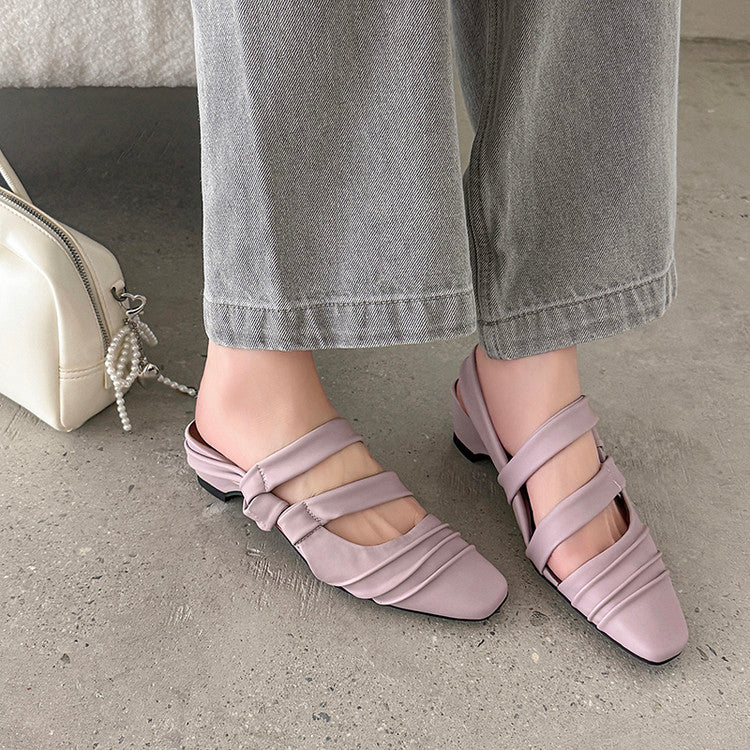 Karin Luna In Stock In Stock Minimalist Soft Upper Small Square Toe Chunky Heel Sandals