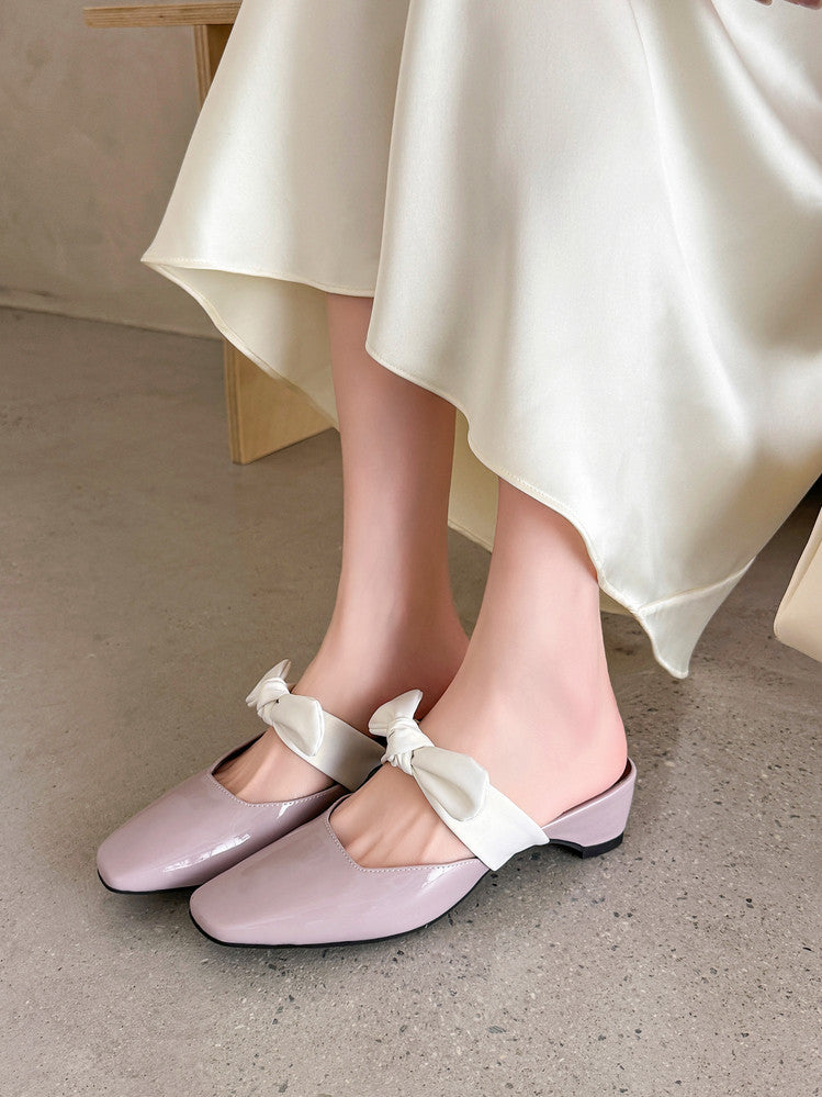 Karin Luna In Stock In Stock  Fluffy feel Bowknot Closed-Toe Slippers
