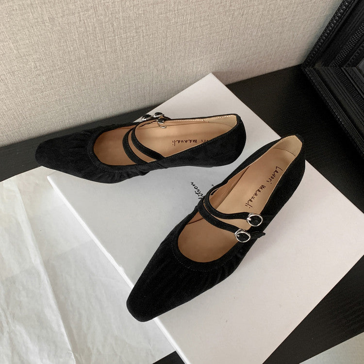 Karin Luna Full Leather Inside and Out Popular Element Amber Heel Elegant French Style Single Shoes