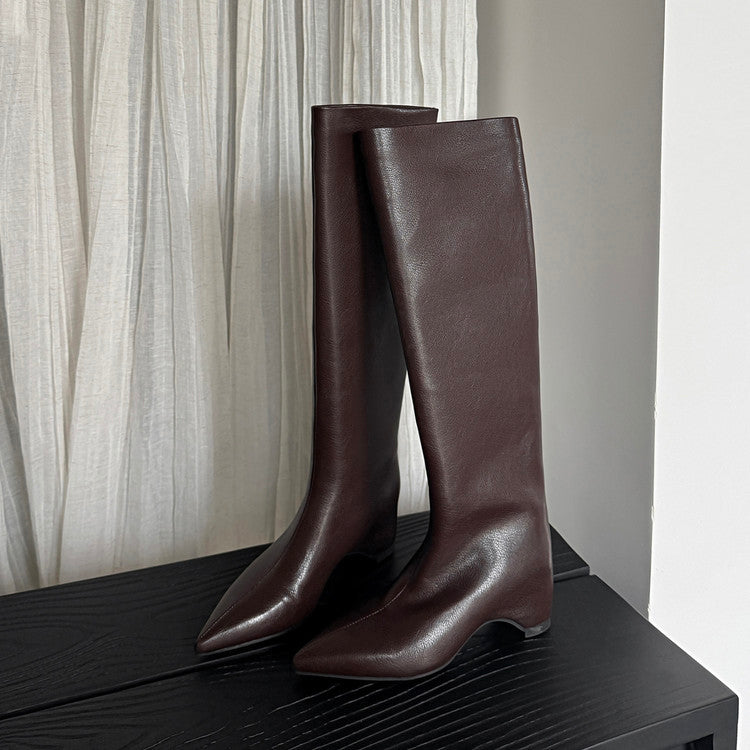 Karin Luna Hot-Selling Internal Height Increase Pointed Toe Straight-Leg Hot-Selling Long Boots