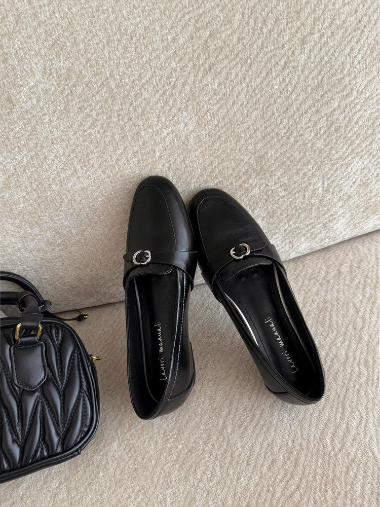 Karin Luna In Stock Spot Goods Basic Versatile British Style Single Shoes