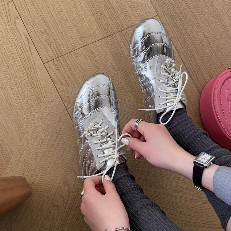 Karin Luna Casual Shoes Series~  In stock Xiaohongshu Hot-Selling Lace-Up Thick-Soled Deep Mouth Single Shoes