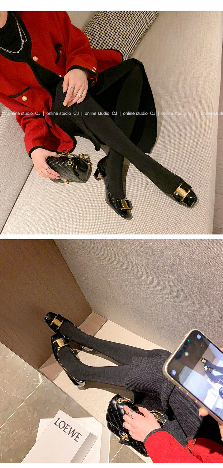 Karin Luna In Stock Spot Goods Classic Bestseller Ferragamo Full Leather Inside and Out Commuting Four Seasons Can Be Worn！