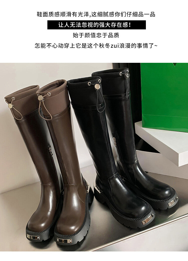 Karin Luna High Volume Bestseller  Comes with data plan included Front Metal Patch Drawstring design Full Cowhide Long Boots