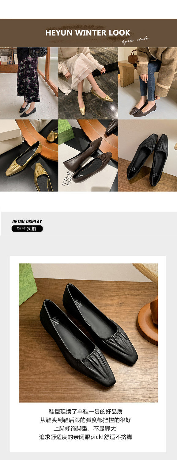 Karin Luna In Stock Spot Goods    Vintage Classic Style Shallow Mouth Single Shoes