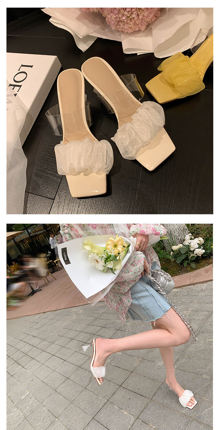 Karin Luna In Stock Spot Goods The feeling of summer Breathable Organza Elegant Slippers