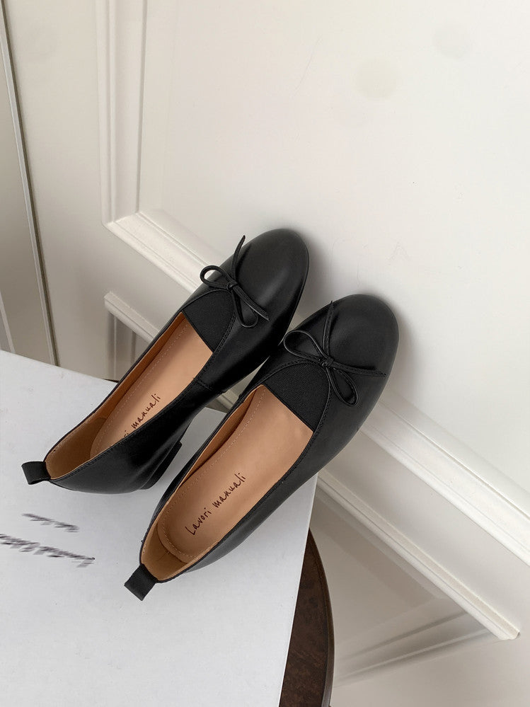 Karin Luna Full Layer Inside and Out~Basic Versatile Bow Hidden Heel Shoes