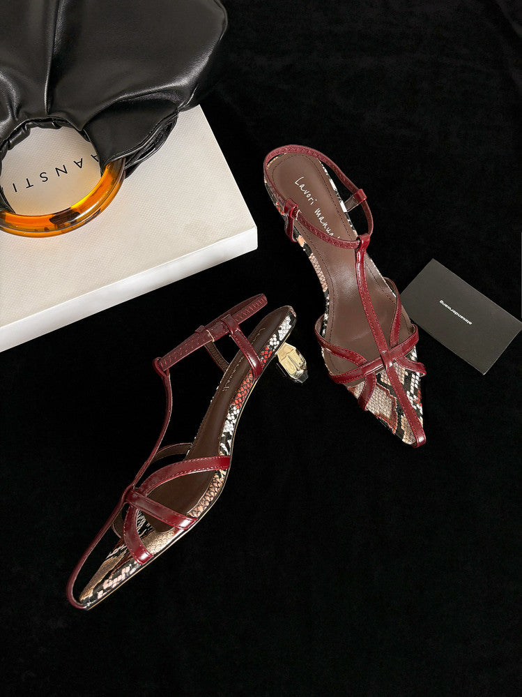 Karin Luna In Stock Spot Goods  French-style Hollow-out Thin Strap Sandals