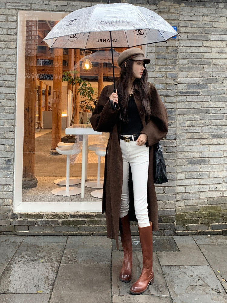 Karin Luna Basic Versatile Style Round Toe Chunky Heel Long Boots