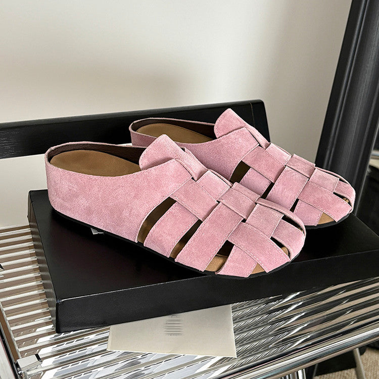 Karin Luna Full Layer Inside and Out~Basic Versatile Perforated Round Toe Birkenstock Slippers