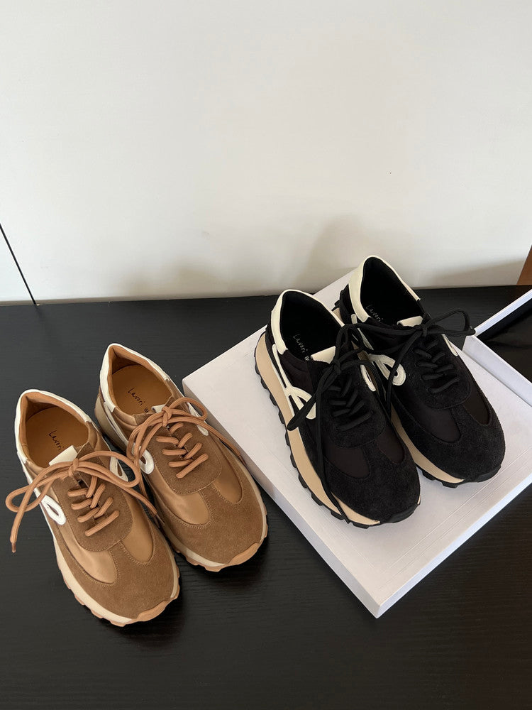 Karin Luna Casual Shoes Series~  In Stock Hot-Selling Versatile Lace-Up Thick-Soled Deep Mouth Single Shoes