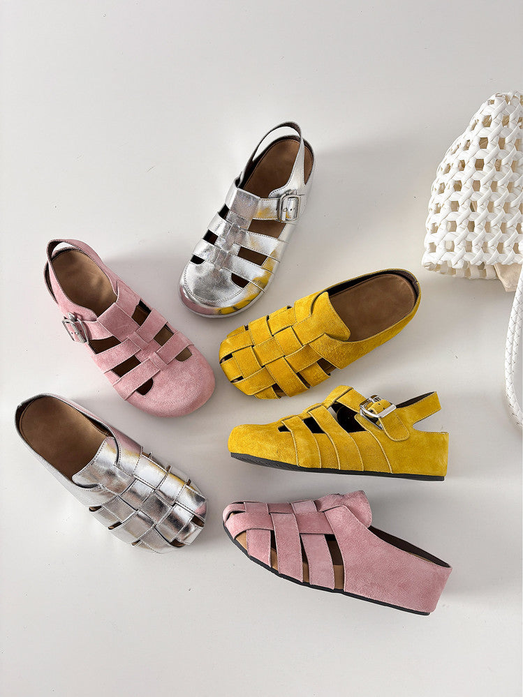 Karin Luna Full Layer Inside and Out~Basic Versatile Perforated Round Toe Birkenstock Shoes