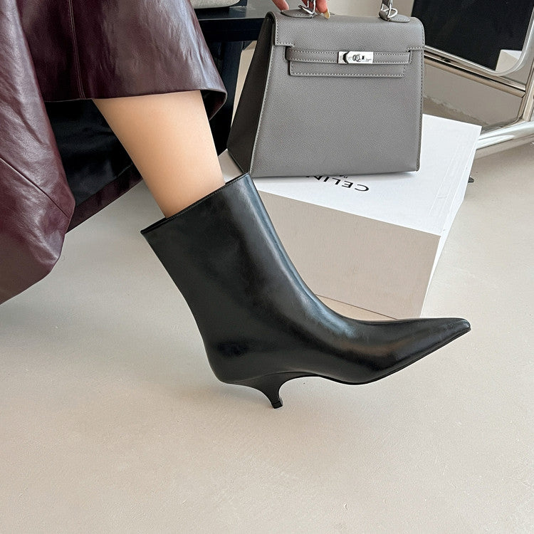 Karin Luna In Stock Spot Goods Minimalist Tube Kitten Heel Short Boots