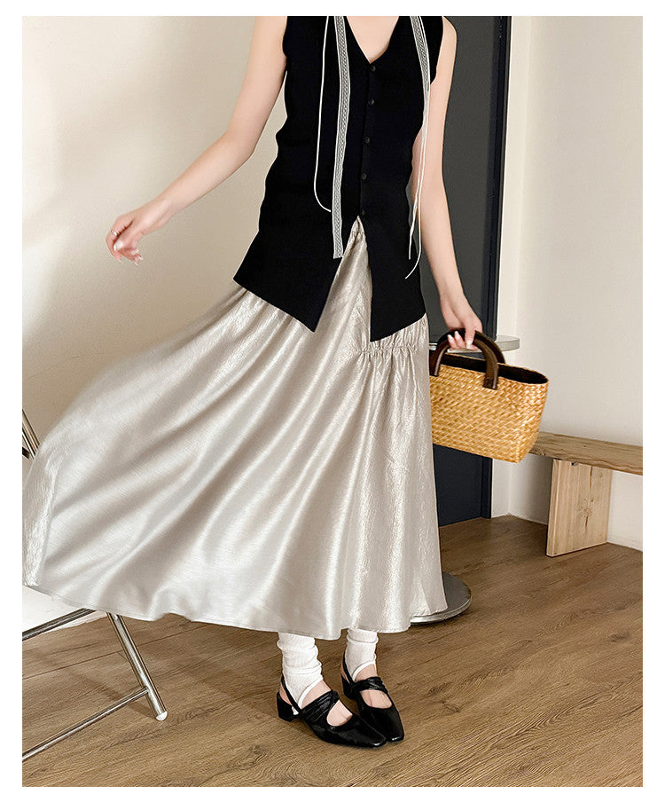 Karin Luna In Stock  Spot Goods Small Square Toe Wrinkled Chunky Heel Closed-Toe Sandals