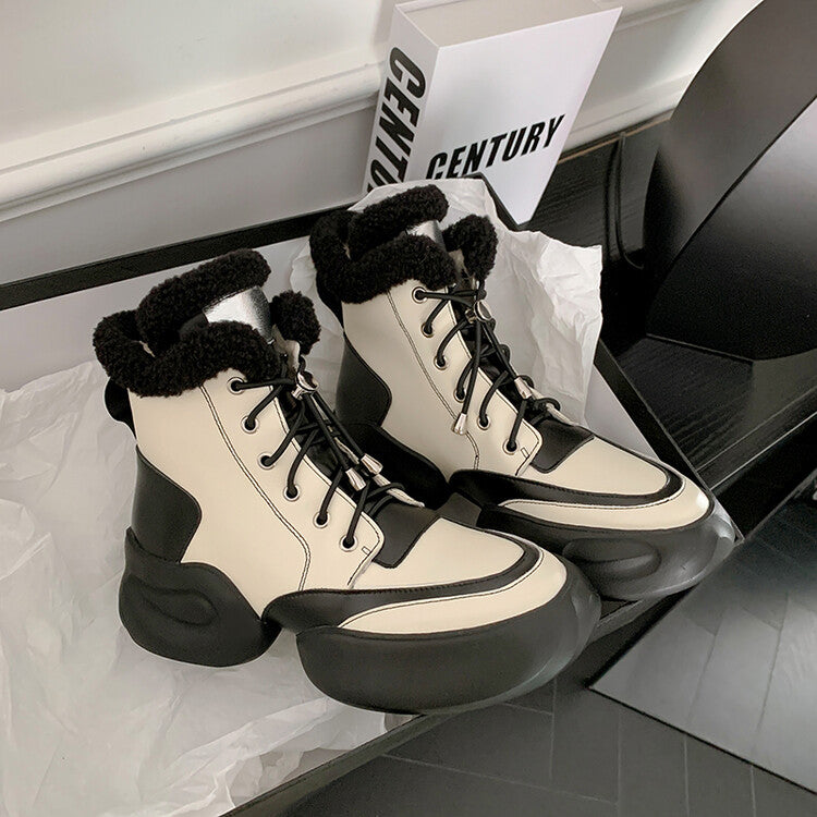 Karin Luna In Stock  Spot Goods  Hot-selling Sports Thick Sole Thickened Fur Snow Boots Full cowhide