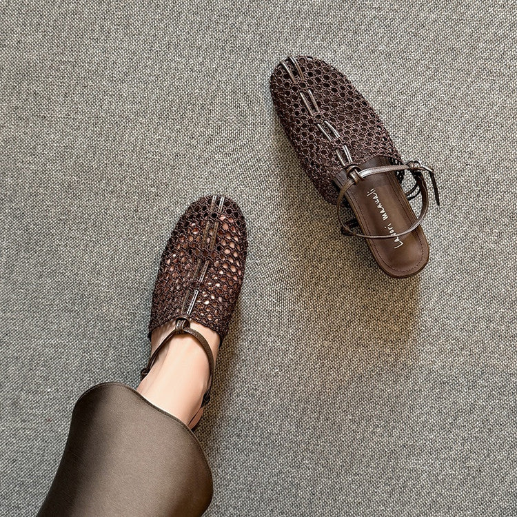 Karin Luna In Stock Spot Goods  Resort Style Series~Casual woven closed-toe flat sandals