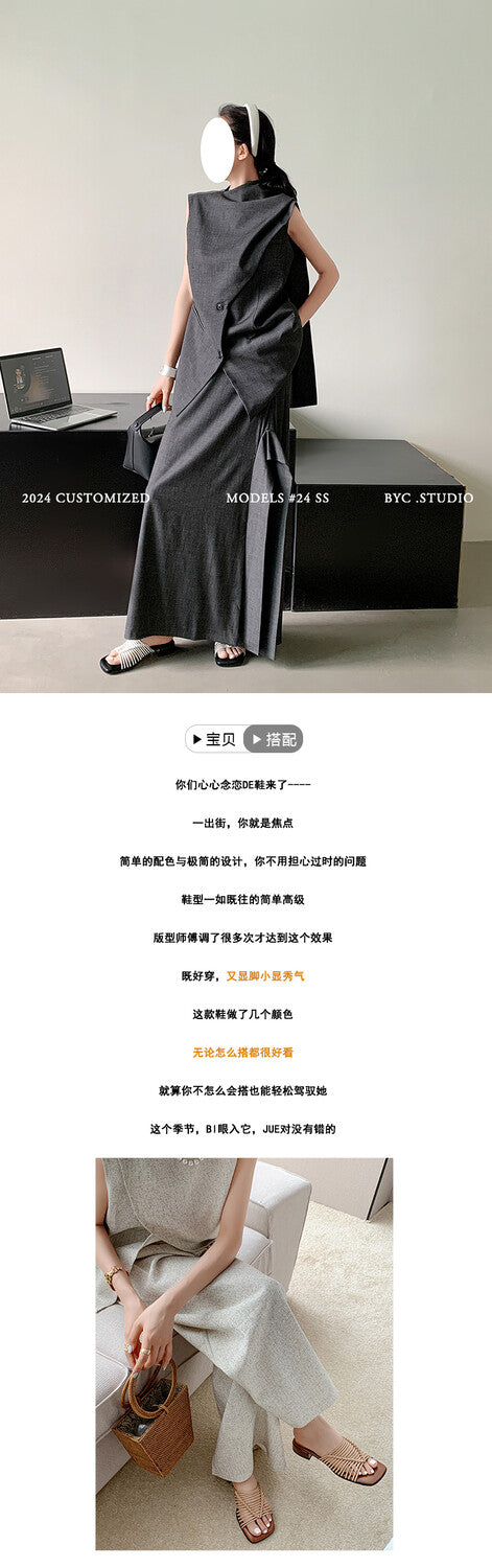 Karin Luna In Stock Spot Goods  Resort Style Handwoven Flat Sole Slippers