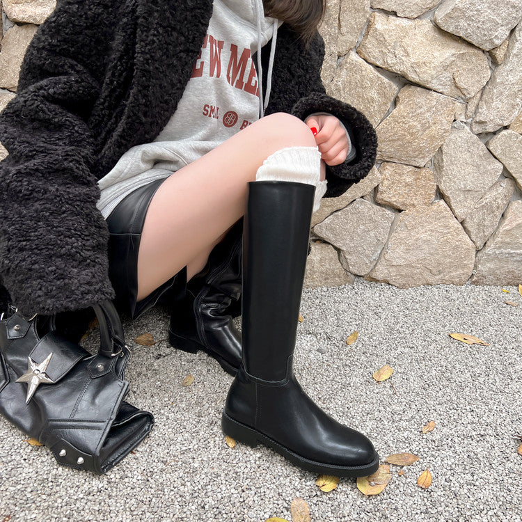 Karin Luna In Stock In-stock Basic Classic Timeless Round Toe Casual Riding Boots
