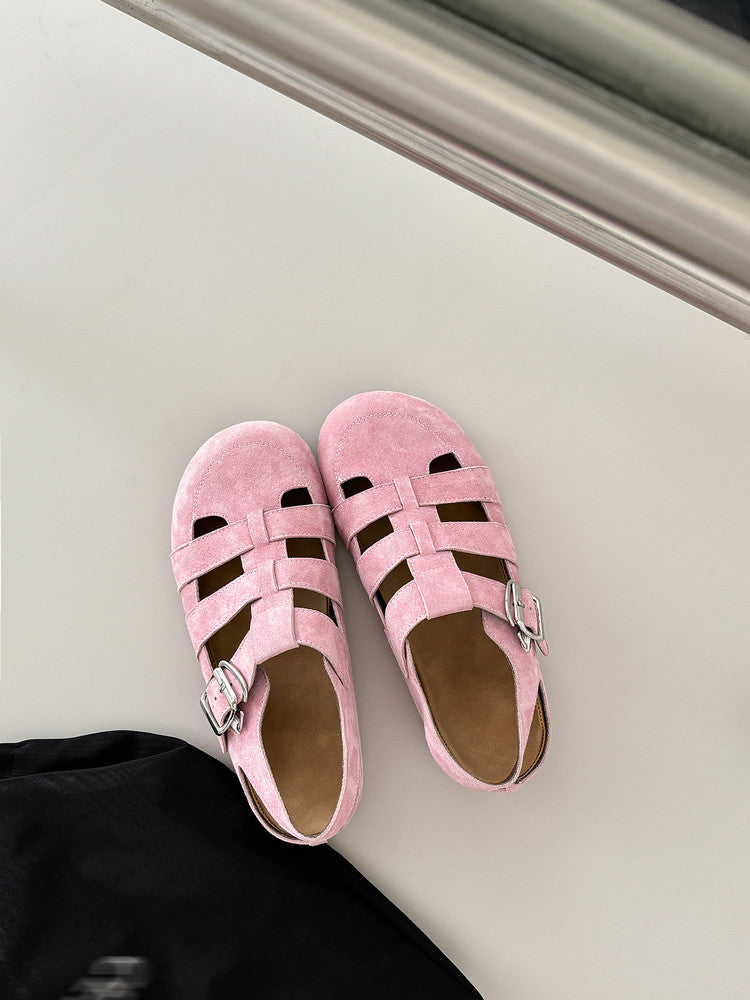 Karin Luna Full Layer Inside and Out~Basic Versatile Perforated Round Toe Birkenstock Shoes