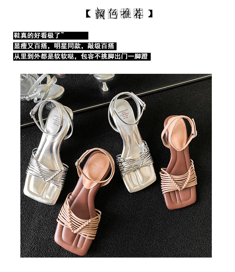 Karin Luna Data Hot Item  Comes with data plan included Hand-woven Square Toe Sofa Insoles Irregular Heel Sandals