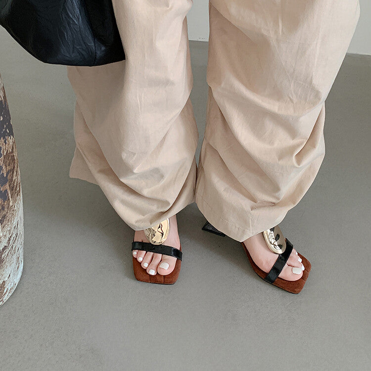 Karin Luna Hot-Selling Fasteners  Irregular Heel Open-Toe Sandals