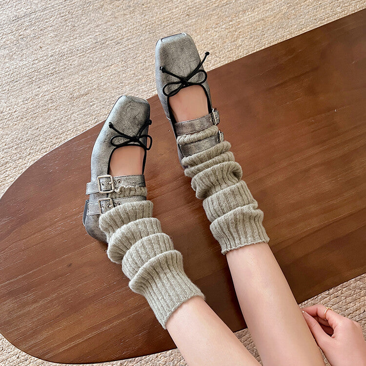 Karin Luna Future Sense silver~Spot Goods Spot Goods Hot-selling Bowknot Retro Belt Buckle Ballet Mary Jane Shoes