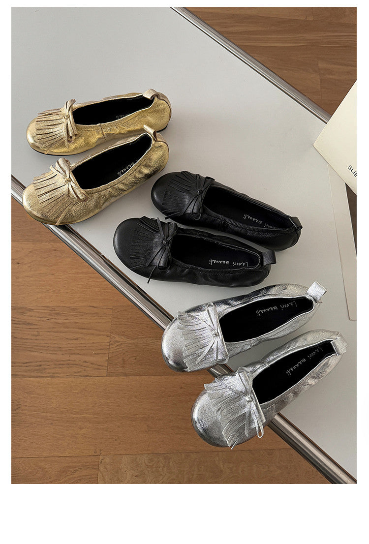 Karin Luna In Stock Spot Goods   Tassel Round Toe Hidden Wedge Mary Jane Shoes