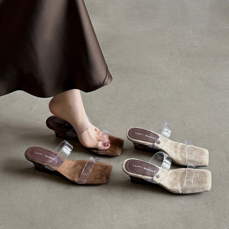 Karin Luna Hot-Selling Amber Element~Spot Goods Spot Goods Transparent tpu   Minimalist Square-Toed One-Strap Slippers