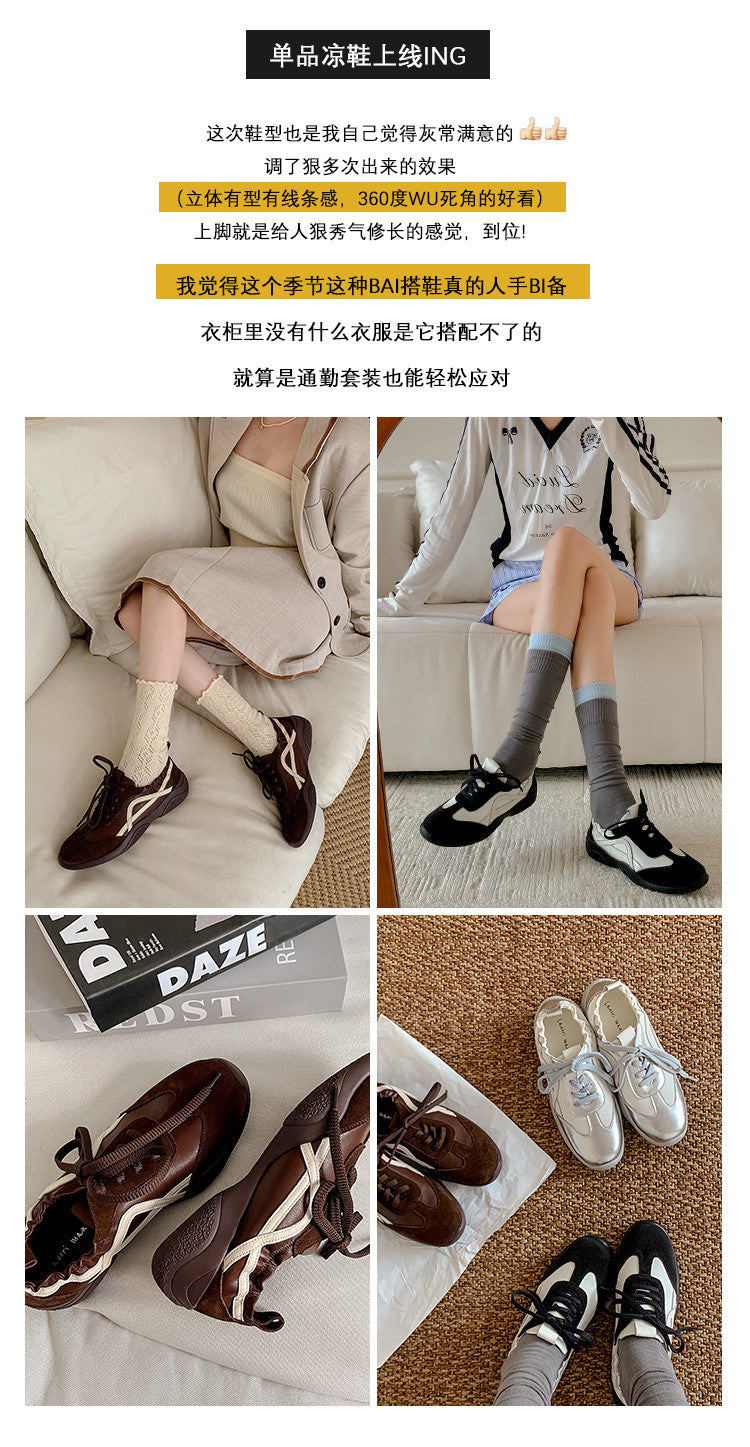 Karin Luna Casual Shoes Series~  In Stock Hot-Selling Versatile Lace-Up Deep Mouth Flats