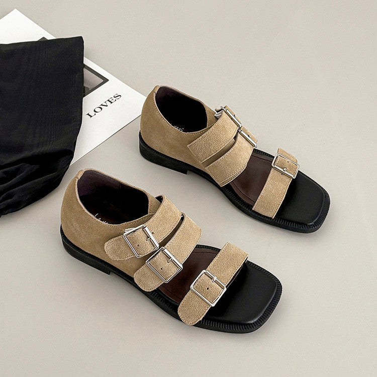 Karin Luna In Stock Spot Goods   Casual Belt Buckle Thick-soled Versatile Sandals