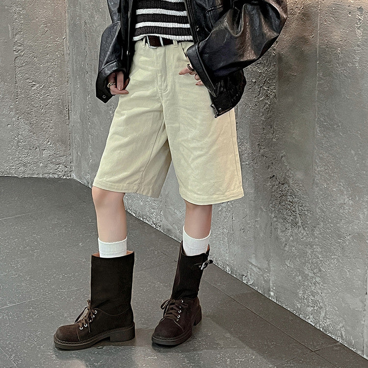 Karin Luna Bestseller Large Tube Thick Sole Martin Boots with Belt Buckle